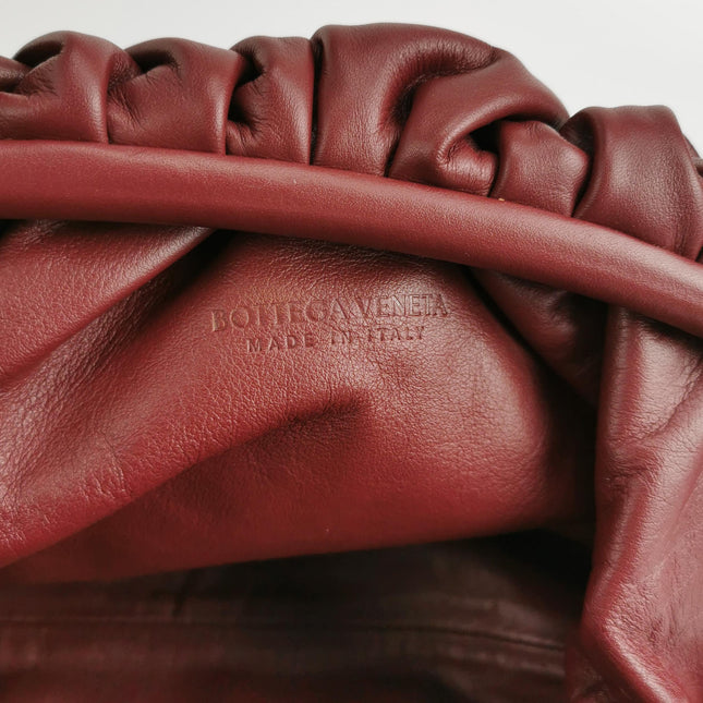 Bottega Veneta Pouch Calfskin Leather Burgundy Large