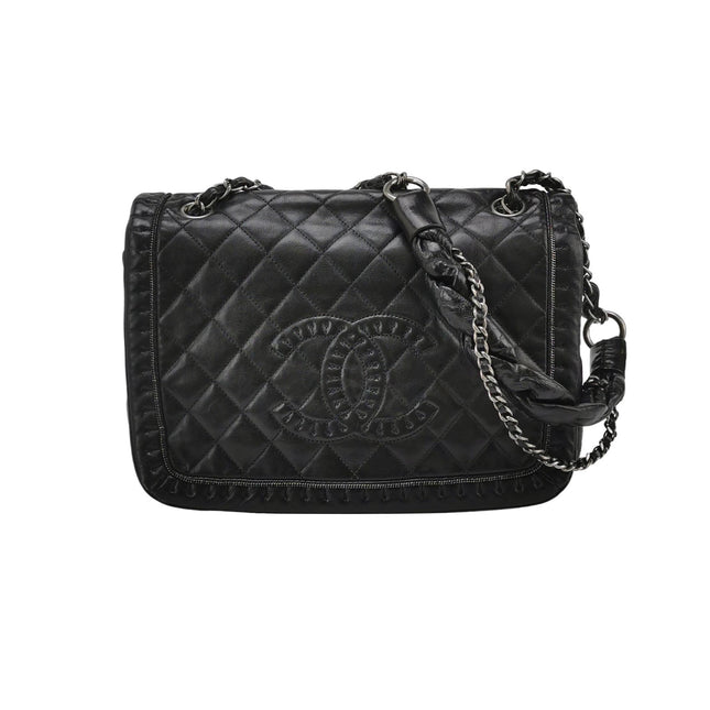 Chanel Istanbul Flap Bag 2011 Medium Leather and Knot Chain Redyed Black