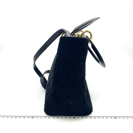 Lady Dior Vintage Medium Black Suede Leather Gold Hardware 1997