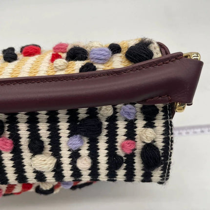 Loewe x Albers Puzzle Small Multicolor Woven Wool and Leather with Pompoms Crossbody Bag