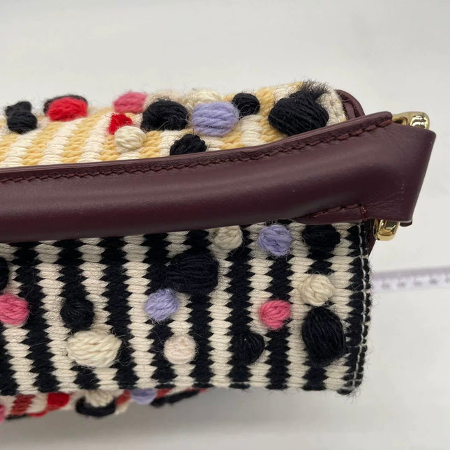 Loewe x Albers Puzzle Small Multicolor Woven Wool and Leather with Pompoms Crossbody Bag