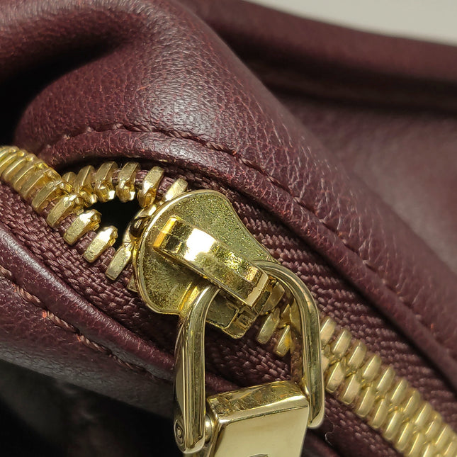 Loewe Amazona 28 in Burgundy Calfskin Leather and Gold-tone Hardware