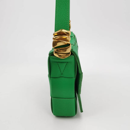 Sold Bottega Veneta Cassette Parakeet Green Leather Crossbody Bag