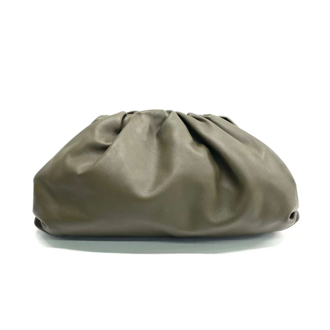 Bottega Veneta Pouch Calfskin Leather Dark Green Large