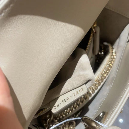 Lady Dior Mini Gold Calfskin Leather with Crystals Gold Hardware 2023