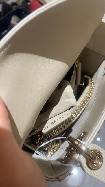 Lady Dior Mini Gold Calfskin Leather with Crystals Gold Hardware 2023