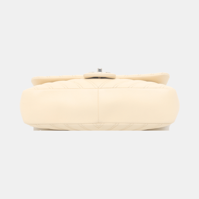 Chanel Classic Flap Medium Chevron Beige Quilted Lambskin Leather, 2015