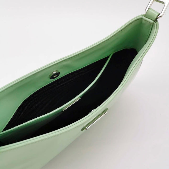 Prada Cleo Green Smooth Leather Shoulder Bag