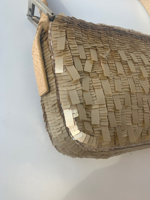 Sold Fendi Baguette in Gold sequins and python leather
