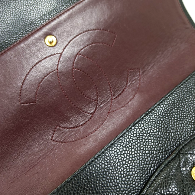 Chanel Classic Flap Maxi 2011 Black Caviar Leather Double Flap with Gold Hardware