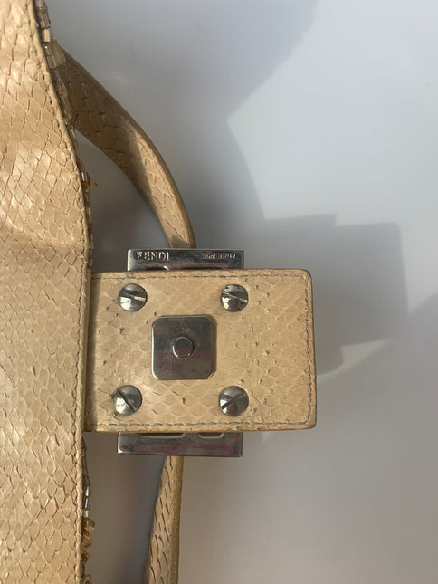 Sold Fendi Baguette in Gold sequins and python leather