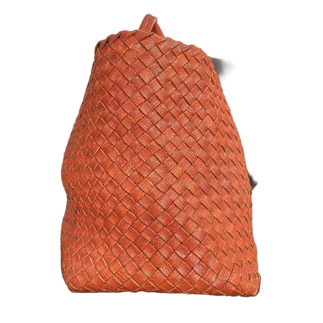 Bottega Veneta Cabat Tote Burnt Metallic Orange Intrecciato Leather 40cm