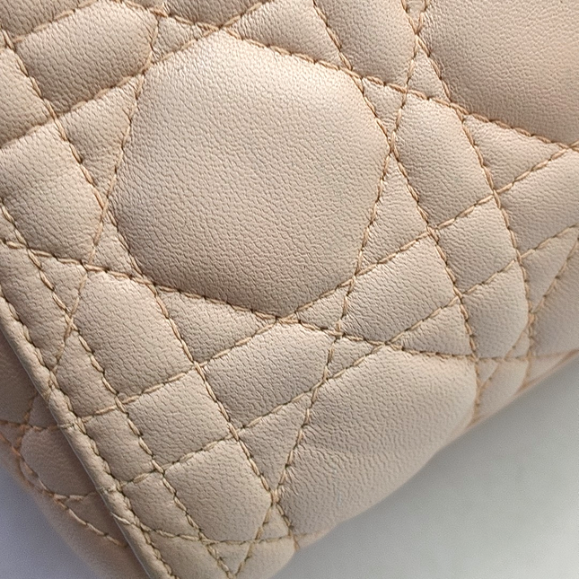 Lady Dior Medium Light Pink Lambskin Leather Gold Hardware