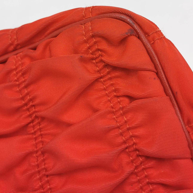 Sold Prada Tessuto Nylon Gaufre Crossbody Bag Red with Gold-tone Hardware