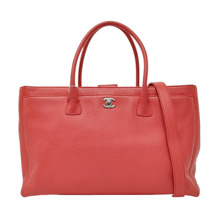 Chanel Cerf Executive Large Coral Pink Leather Handbag 40cm-Luxbags
