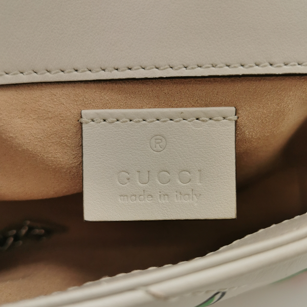 Sold Gucci Marmont Super Mini Flap Leather Bag Valentine's Special Apple Logo