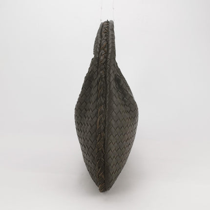 Bottega Veneta Veneta Hobo Medium Dark Chocolate Brown 40cm Intrecciato Lambskin leather