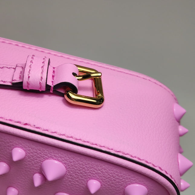 Versace La Medusa Mini Pink Studded Top Handle Bag