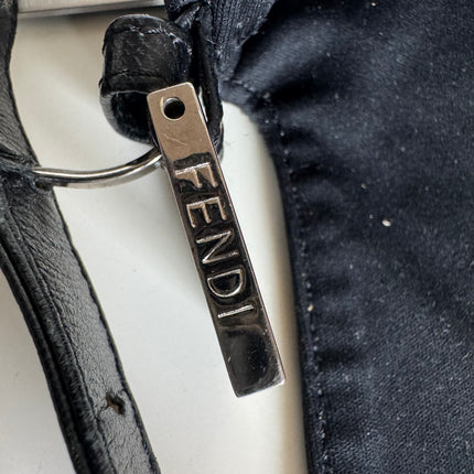 FENDI Baguette Vintage Black Cloth Silver Hardware