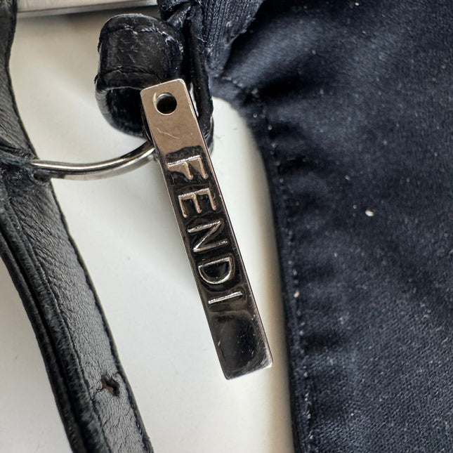 FENDI Baguette Vintage Black Cloth Silver Hardware