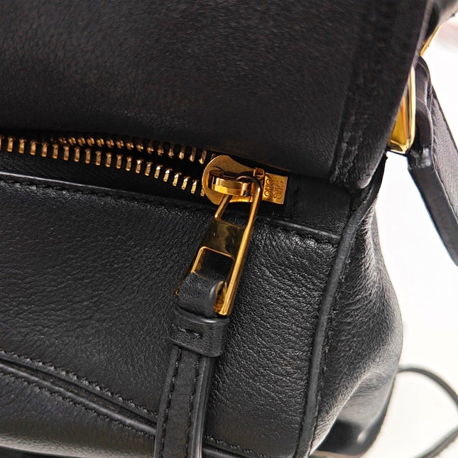 Loewe Puzzle Medium Black Whipstitch Leather Crossbody Bag