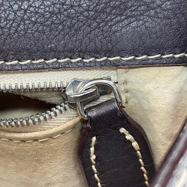 Fendi Baguette Selleria Calfskin Leather Brown Shoulder Bag