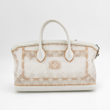 Louis Vuitton Lockit White Mesh Monogram and Leather Handbag