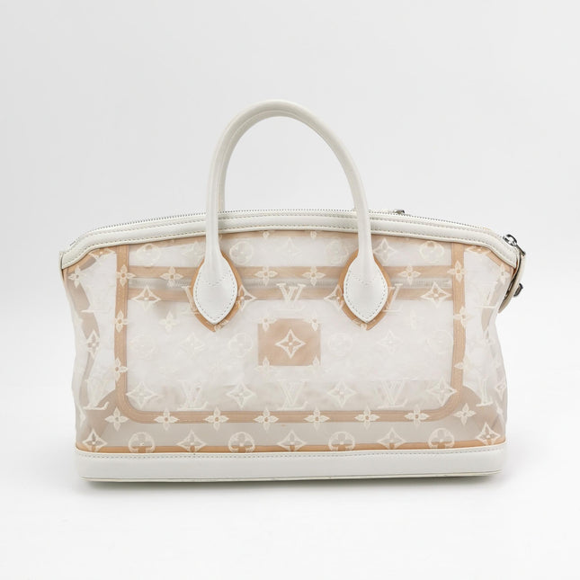 Louis Vuitton Lockit White Mesh Monogram and Leather Handbag