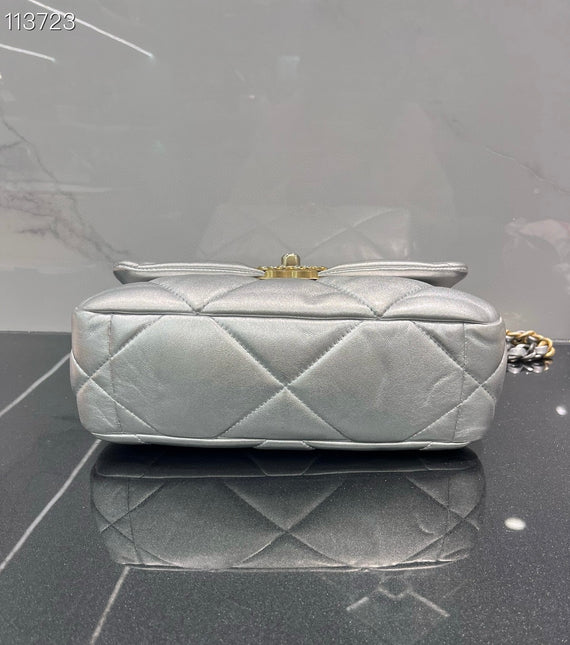 Sold Chanel 19 Bag 2021 Small Silver Crossbody Bag