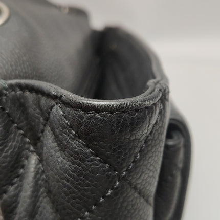 Chanel Now and Forever Large Jumbo Flap Bag Black Lambskin Silver Hardware