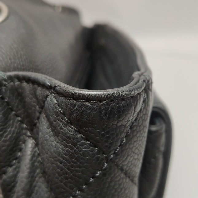 Chanel Now and Forever Large Jumbo Flap Bag Black Lambskin Silver Hardware