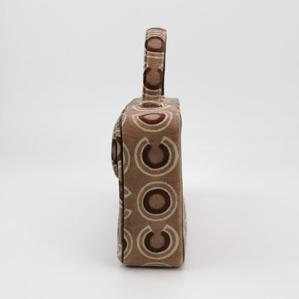 Chanel 2002 Coco Flap Top Handle Box Bag Velvet Grey