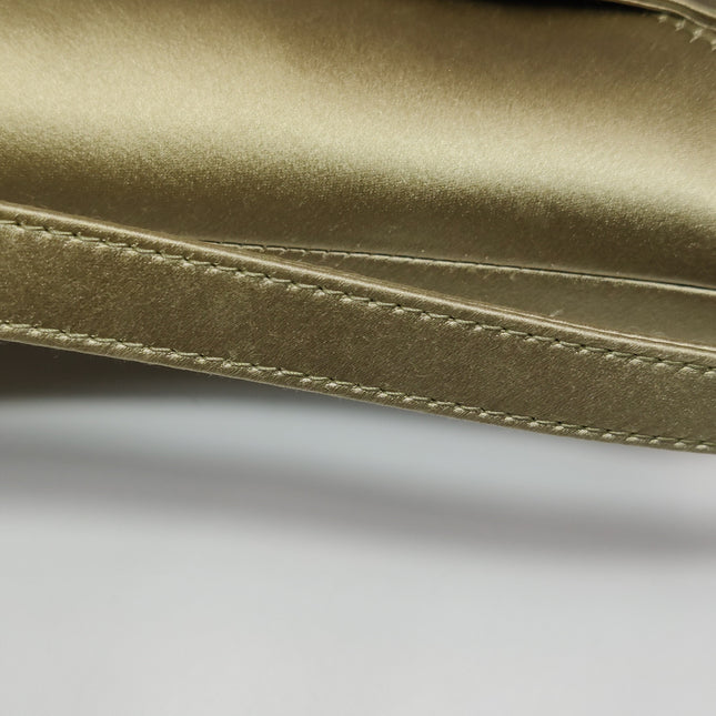 Dior Saddle Mini Silk Handbag Light Gold with crystals