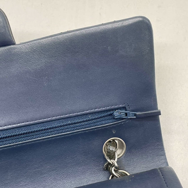 Chanel Classic Flap Medium Dark Green Patent Leather Silver Hardware, 2014-2015