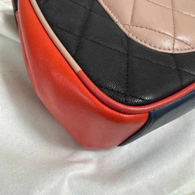 Chanel Timeless Classic Flap Lambskin Plexiglass Quilted Medium Cuba Color Flap Black with Multicolor Trim