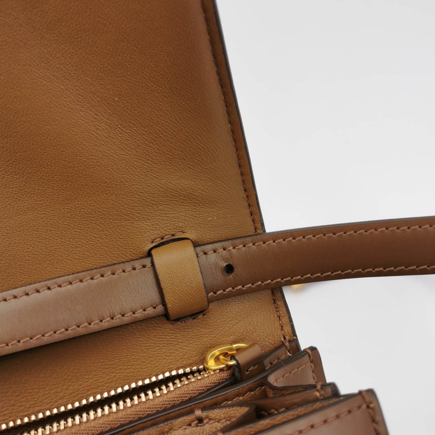 CELINE Classic Box Flap Caramel Brown Leather crossbody bag