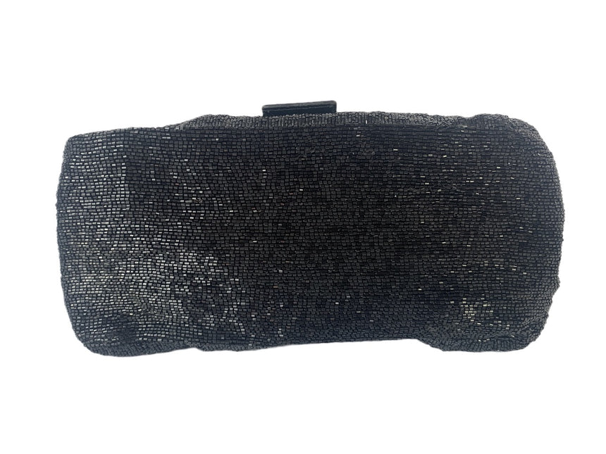Sold Fendi Mamma Baguette Black Beaded Shoulder Bag