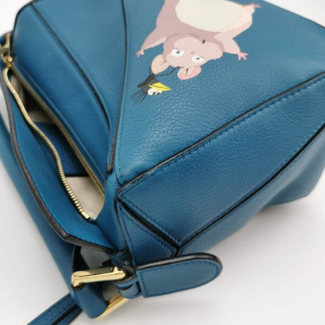 Loewe x Spirited Away Studio Ghibli Collection Puzzle Small Blue Crossbody Bag