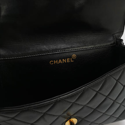 Chanel Double Sided Small Classic Flap Black Lambskin Leather 24k Gold Hardware, 1996-1997