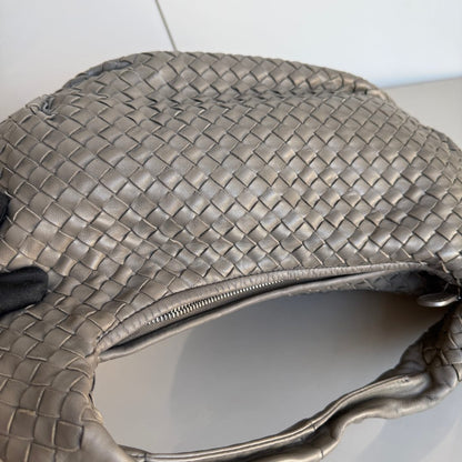 Bottega Veneta Belly Hobo Intrecciato Grey Leather Medium 40cm