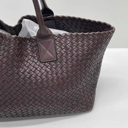 Bottega Veneta Cabat Tote Intreccio Leather Chocolate Brown 42cm