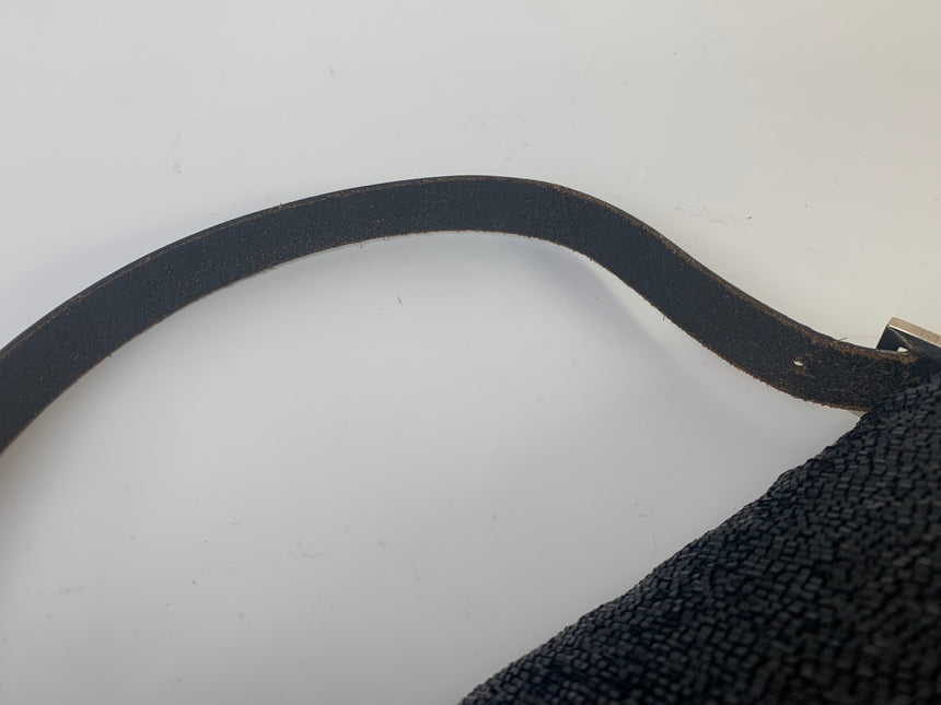 Sold Fendi Mamma Baguette Black Beaded Shoulder Bag
