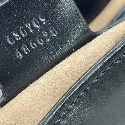 Gucci Jackie 1961 Black Leather Bag Small Piston Lock With Strap