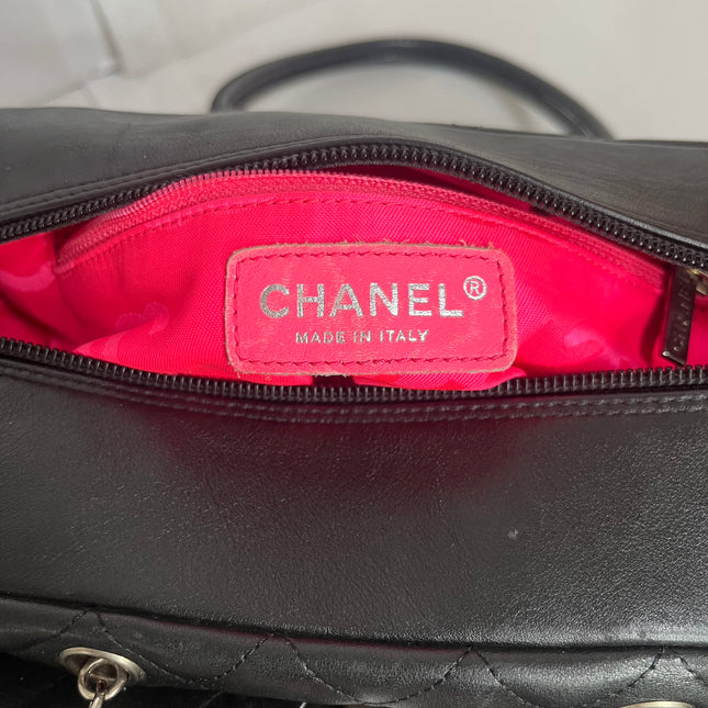 Chanel Cambon Multi-pocket Ligne Reporter Bag Medium Black Calfskin Leather