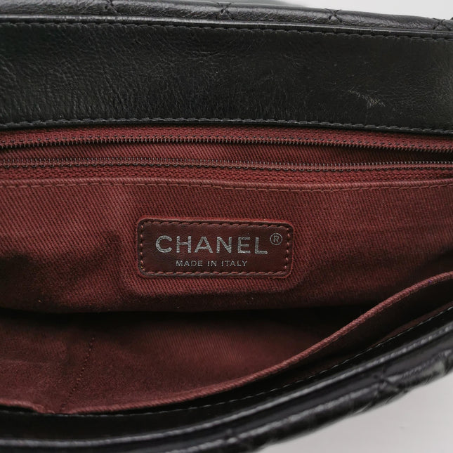 Chanel Istanbul Flap Bag 2011 Medium Leather and Knot Chain Redyed Black