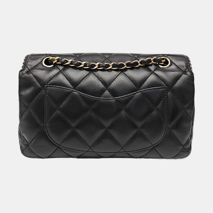 Chanel Classic Flap Medium Happy Stitch Cuir de veau vieilli noir Finitions dorées, 2015-2016