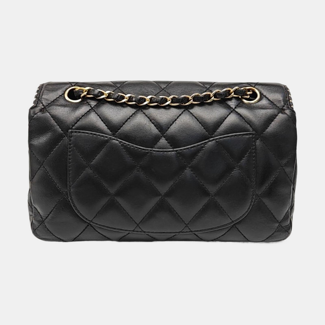 Chanel Classic Flap Medium Happy Stitch Cuir de veau vieilli noir Finitions dorées, 2015-2016