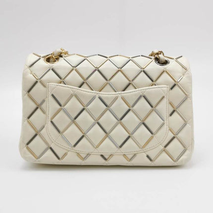 Sold Chanel Classic Flap Small White Leather and Gilt and Silver Hardware, 2020-2021