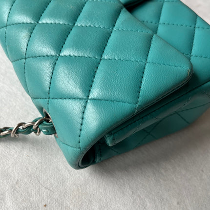 Chanel Classic Flap Mini Blue Lambskin Leather Gold Hardware 2014