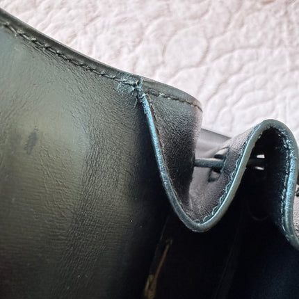Hermes Kelly 32 Sellier Black Box Leather Gold HW 1987